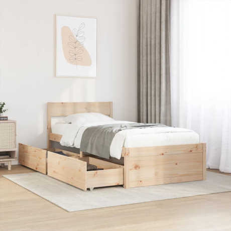 vidaXL Bedframe met lades 100x200 cm massief grenenhout afbeelding3 - 1