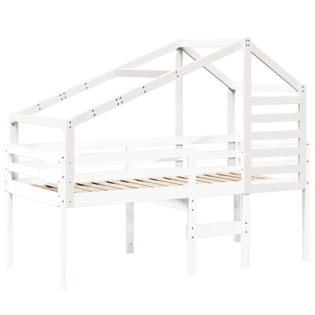 vidaXL Kinderbedhuisje 198x87x113 cm massief grenenhout wit afbeelding3 - 1