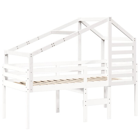 vidaXL Kinderbedhuisje 188x97x113 cm massief grenenhout wit afbeelding3 - 1
