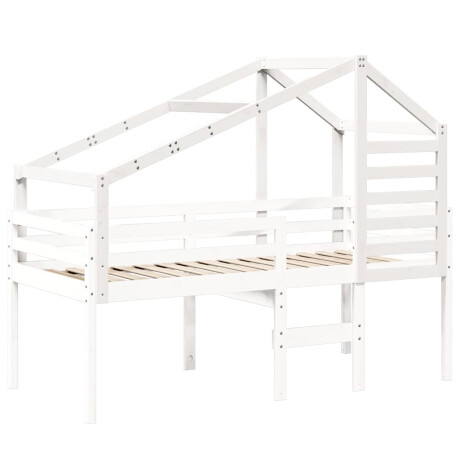 vidaXL Kinderbedhuisje 188x82x113 cm massief grenenhout wit afbeelding3 - 1