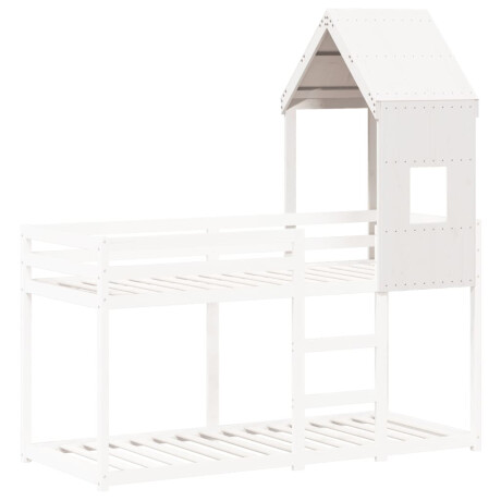 vidaXL Kinderbedhuisje 60x89x134,5 cm massief grenenhout wit afbeelding3 - 1