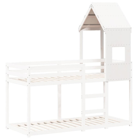 vidaXL Kinderbedhuisje 55x99x139,5 cm massief grenenhout wit afbeelding3 - 1