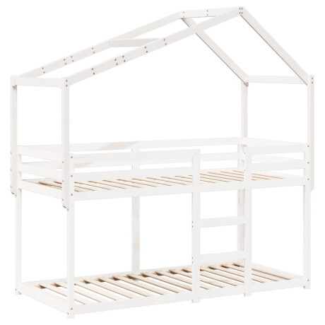 vidaXL Kinderbedhuisje 213x95,5x144,5 cm massief grenenhout wit afbeelding3 - 1