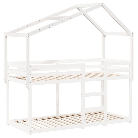 vidaXL Kinderbedhuisje 203x80,5x142 cm massief grenenhout wit afbeelding3 - 1