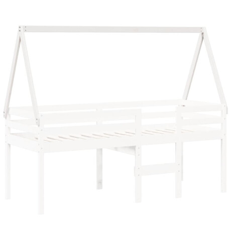vidaXL Kinderbedhuisje 199x80,5x88 cm massief grenenhout wit afbeelding3 - 1