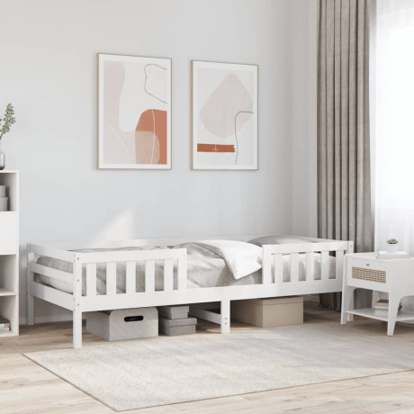 vidaXL Bedframe zonder matras massief grenenhout wit 75x190 cm afbeelding3 - 1