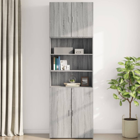 vidaXL Wandkast 80x42,5x64 cm bewerkt hout grijs sonoma eikenkleurig afbeelding3 - 1