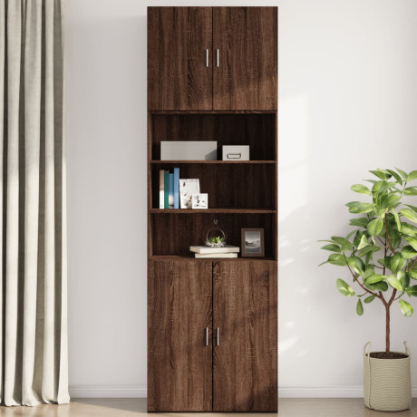 vidaXL Wandkast 80x42,5x64 cm bewerkt hout bruin eikenkleur afbeelding3 - 1