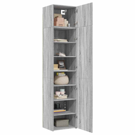 vidaXL Opbergkast smal 50x42,5x225 cm bewerkt hout grijs sonoma eiken afbeelding3 - 1