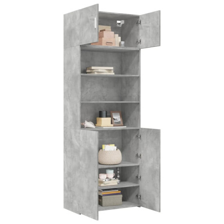 vidaXL Opbergkast 80x42,5x225 cm bewerkt hout betongrijs afbeelding3 - 1