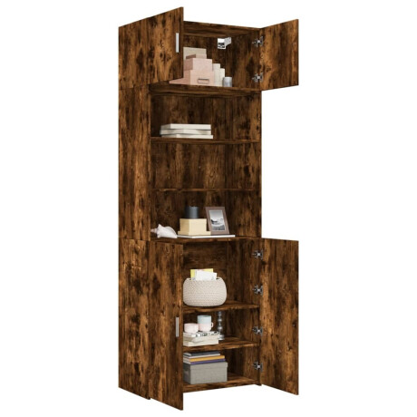 vidaXL Opbergkast 80x42,5x225 cm bewerkt hout gerookt eikenkleur afbeelding3 - 1