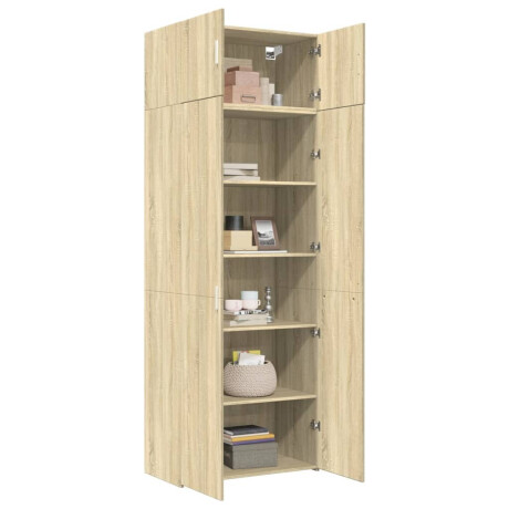 vidaXL Opbergkast 80x42,5x225 cm bewerkt hout sonoma eikenkleurig afbeelding3 - 1