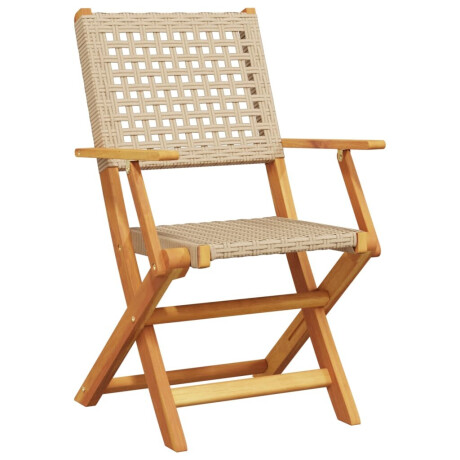 vidaXL 5-delige Tuinset poly rattan en massief hout beige afbeelding3 - 1