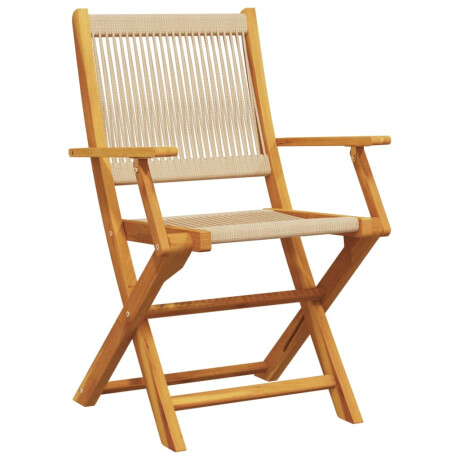 vidaXL 5-delige Tuinset polypropeen en massief hout beige afbeelding3 - 1