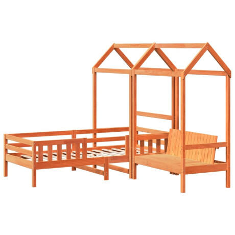 vidaXL Kinderbed met huisje en bankje massief grenenhout 100x200 cm afbeelding3 - 1