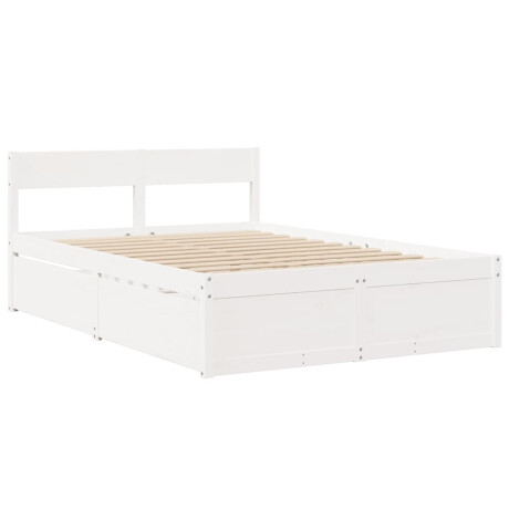 vidaXL Bedframe zonder matras massief grenenhout wit 135x190 cm afbeelding3 - 1