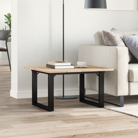 vidaXL Salontafel O-frame 70x70x40 cm massief grenenhout en staal afbeelding3 - 1