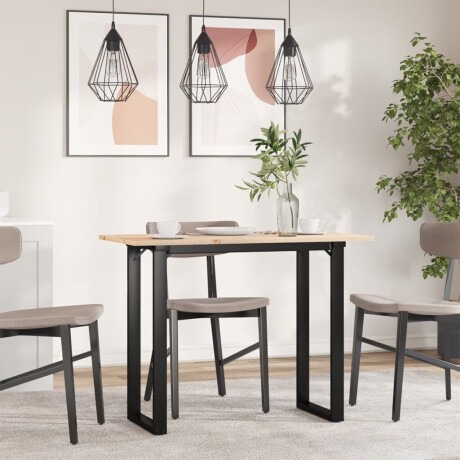 vidaXL Eettafel O-frame 100x50x75 cm massief grenenhout en staal afbeelding3 - 1