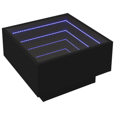vidaXL Salontafel met LED 50x50x30 cm bewerkt hout zwart afbeelding3 - 1