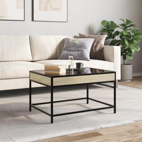 vidaXL Salontafel met Infinity LED 70x50x41 cm sonoma eikenkleurig afbeelding3 - 1