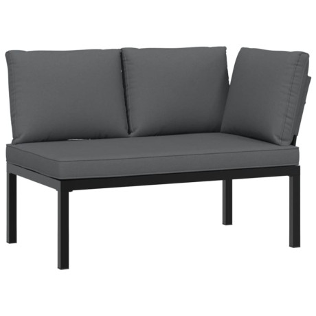 vidaXL 2-delige Loungeset met kussens aluminium zwart afbeelding3 - 1