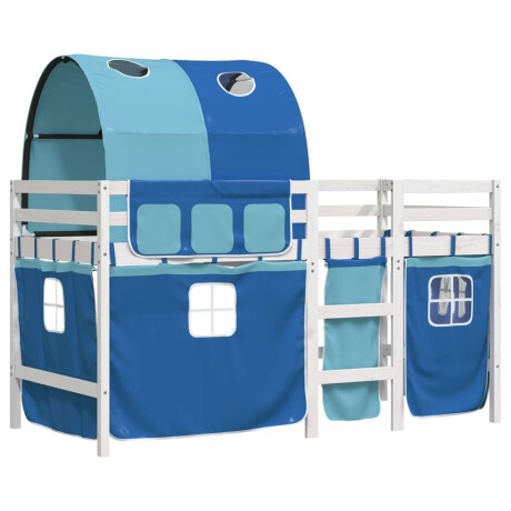 vidaXL Kinderhoogslaper met tunnel 80x200 cm massief grenenhout blauw afbeelding3 - 1