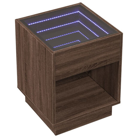 vidaXL Nachtkastje met Infinity LED 40x40x50 cm bruin eikenkleurig afbeelding3 - 1
