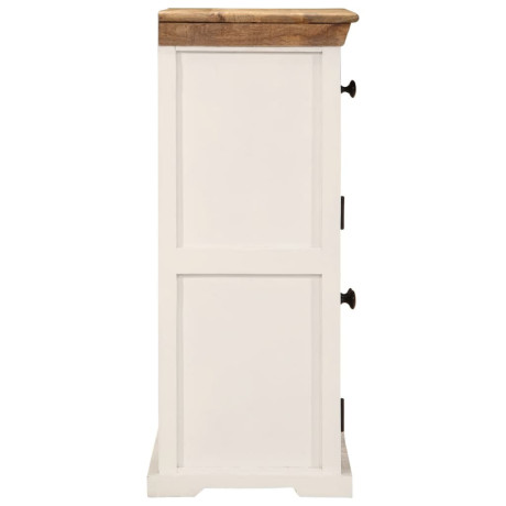 vidaXL Dressoir 55x30x73 cm massief ruw mangohout wit en bruin afbeelding3 - 1