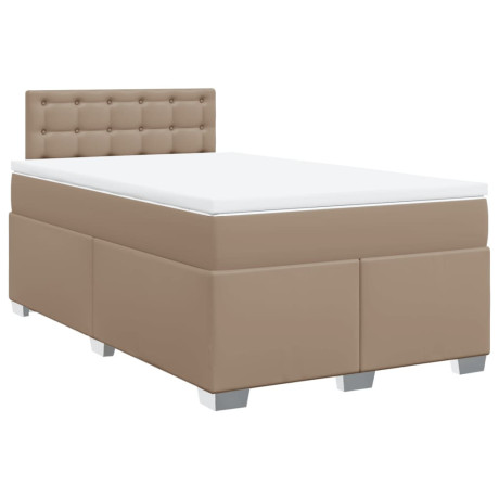 vidaXL Boxspring met matras kunstleer cappuccinokleurig 120x200 cm afbeelding3 - 1