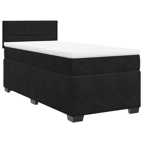 vidaXL Boxspring met matras fluweel zwart 1-persoons (alleen AU) afbeelding3 - 1