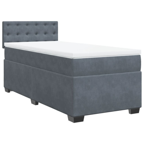 vidaXL Boxspring met matras fluweel donkergrijs 1-persoons (alleen AU) afbeelding3 - 1