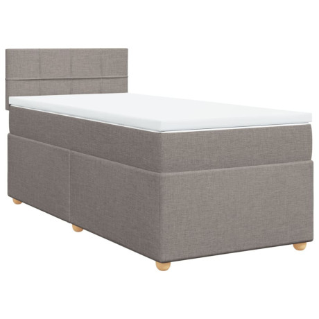 vidaXL Boxspring met matras stof taupe 90x200 cm afbeelding3 - 1