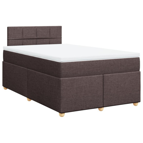 vidaXL Boxspring met matras stof donkerbruin 120x200 cm afbeelding3 - 1