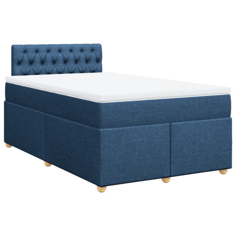 vidaXL Boxspring met matras stof blauw 120x200 cm afbeelding3 - 1