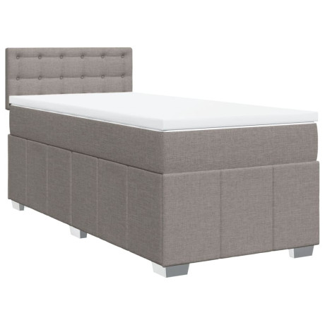 vidaXL Boxspring met matras stof taupe 80x200 cm afbeelding3 - 1