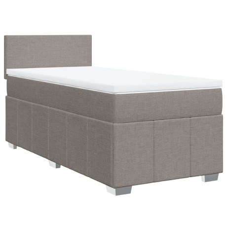 vidaXL Boxspring met matras stof taupe 90x190 cm afbeelding3 - 1