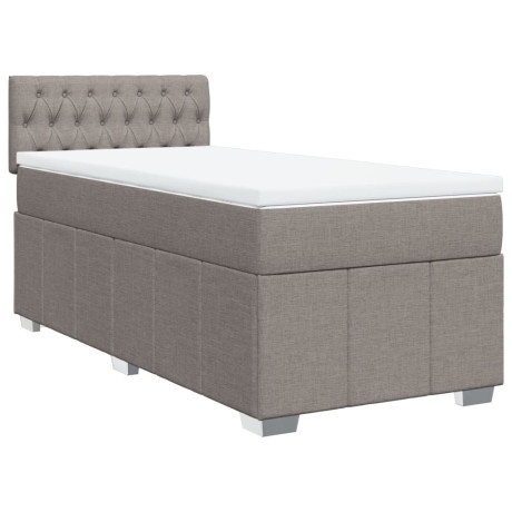 vidaXL Boxspring met matras stof taupe 90x190 cm afbeelding3 - 1