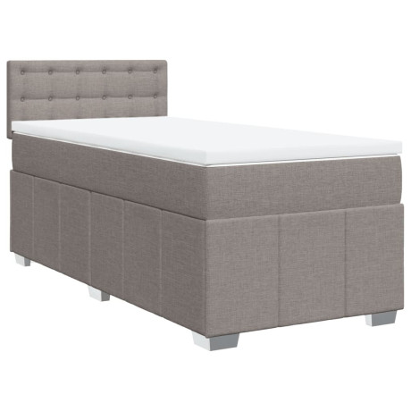 vidaXL Boxspring met matras stof taupe 90x190 cm afbeelding3 - 1