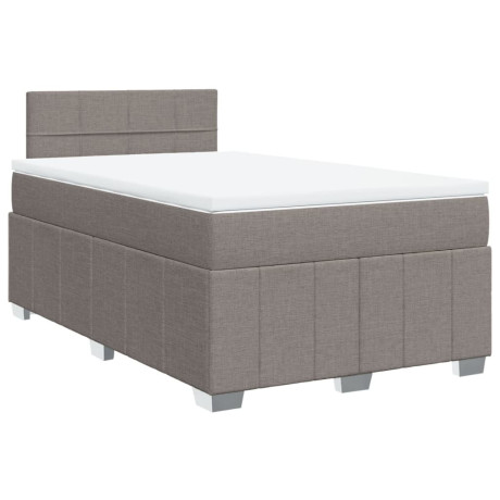 vidaXL Boxspring met matras stof taupe 120x200 cm afbeelding3 - 1