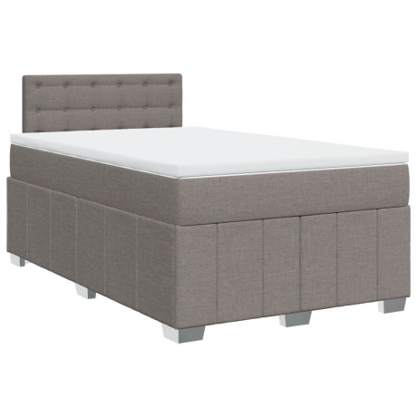 vidaXL Boxspring met matras stof taupe 120x200 cm afbeelding3 - 1