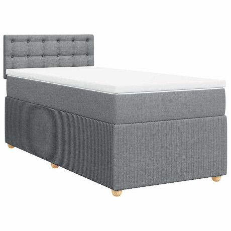 vidaXL Boxspring met matras stof lichtgrijs 90x200 cm afbeelding3 - 1