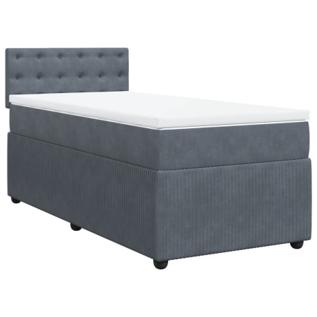 vidaXL Boxspring met matras fluweel donkergrijs 90x190 cm afbeelding3 - 1
