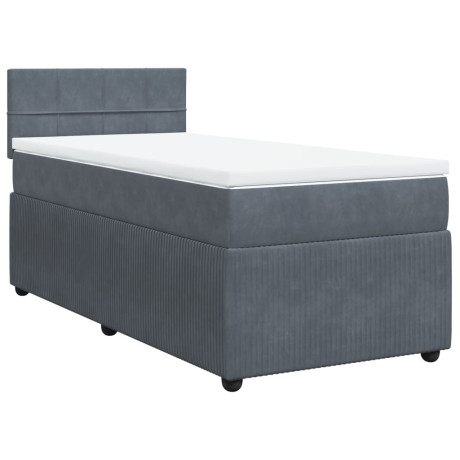 vidaXL Boxspring met matras fluweel donkergrijs 90x200 cm afbeelding3 - 1