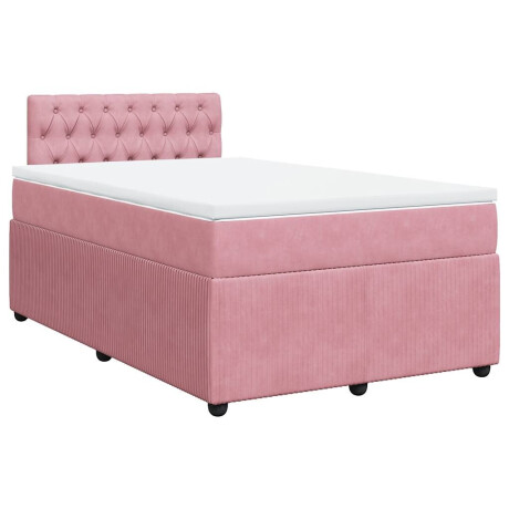 vidaXL Boxspring met matras fluweel roze 120x200 cm afbeelding3 - 1