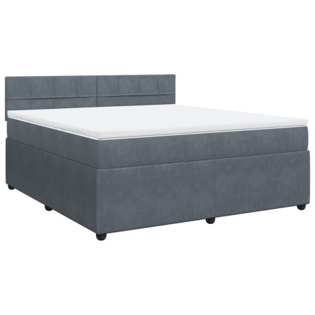 vidaXL Boxspring met matras fluweel donkergrijs 180x200 cm afbeelding3 - 1