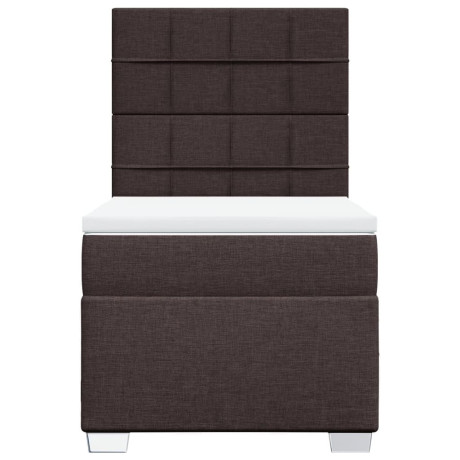 vidaXL Boxspring met matras stof donkerbruin 80x200 cm afbeelding3 - 1