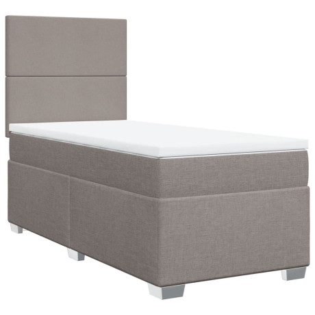 vidaXL Boxspring met matras stof taupe 90x200 cm afbeelding3 - 1