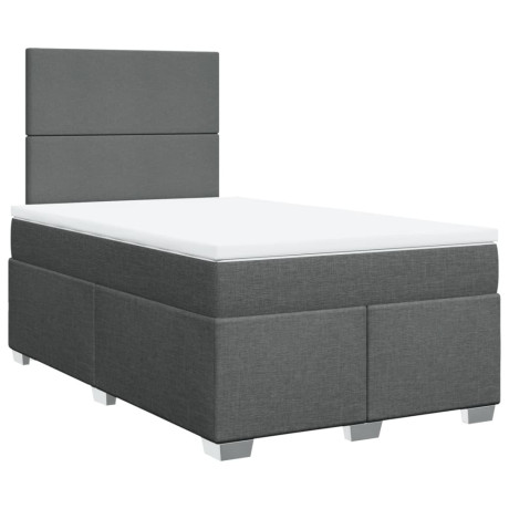 vidaXL Boxspring met matras stof donkergrijs 120x200 cm afbeelding3 - 1
