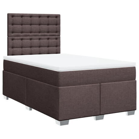 vidaXL Boxspring met matras stof donkerbruin 120x200 cm afbeelding3 - 1