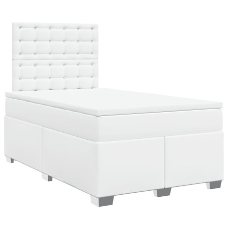 vidaXL Boxspring met matras kunstleer wit 120x200 cm afbeelding3 - 1